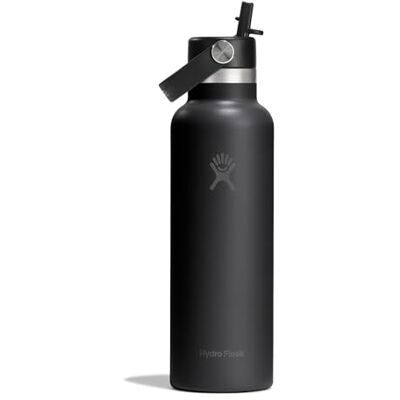 Hydro Flask – Standard Flex Straw Cap 621 ml (21 oz) Flasche – Edelstahl, auslaufsicher, passend für die meisten Becherhalter – Isoliert, 24 Std. kalt – Black Hydro Flask – Standard Flex Straw Cap 621 ml (21 oz) Flasche – Edelstahl, auslaufsicher, passend für die meisten Becherhalter – Isoliert, 24 Std. kalt – Black