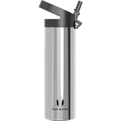 Super Sparrow Trinkflasche Edelstahl 750ml Thermosflasche mit Strohhalm Deckel Super Sparrow Trinkflasche Edelstahl 750ml Thermosflasche mit Strohhalm Deckel