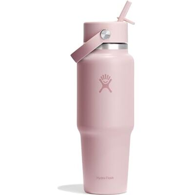 Hydro Flask Travel Bottle 946 ml (32 oz) Isolierte Edelstahl-Wasserflasche mit TempShield-Vakuumisolierung und auslaufsicherem Flex-Trinkhalm-Verschluss Trillium Hydro Flask Travel Bottle 946 ml (32 oz) Isolierte Edelstahl-Wasserflasche mit TempShield-Vakuumisolierung und auslaufsicherem Flex-Trinkhalm-Verschluss Trillium