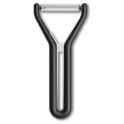 Victorinox Sparschäler "Nova-Y", Schäler für Gemüse, Obst, Gerader Schliff, Zweischneidig, Extra Scharf, Swiss Made, schwarz Victorinox Sparschäler "Nova-Y", Schäler für Gemüse, Obst, Gerader Schliff, Zweischneidig, Extra Scharf, Swiss Made, schwarz