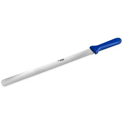 Thermohauser Bäckermesser (Stahl, rostfrei), einseitiger Wellenschliff, mit blauem Kunststoffgriff, Klinge 36 cm, Blauer Griff Thermohauser Bäckermesser (Stahl, rostfrei), einseitiger Wellenschliff, mit blauem Kunststoffgriff, Klinge 36 cm, Blauer Griff