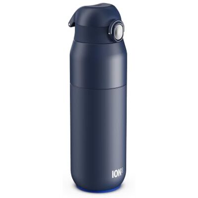 ion8 PRIMO REVIVE Isolierte Trinkflasche 540 ml (18 oz)- Auslaufsichere Edelstahlflasche, Klappdeckel, Einhandöffnung, Schneller Trinkfluss, Vakuumisoliert Heiß & Kalt, Marineblau ion8 PRIMO REVIVE Isolierte Trinkflasche 540 ml (18 oz)- Auslaufsichere Edelstahlflasche, Klappdeckel, Einhandöffnung, Schneller Trinkfluss, Vakuumisoliert Heiß & Kalt, Marineblau
