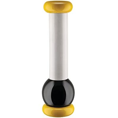 Alessi Totem Domestici MP0210 1 Design Salz-, Pfeffer- und Gewürzmühle aus Buchenholz, Gelb, Schwarz und Weiß, Durchmesser 33 cm Alessi Totem Domestici MP0210 1 Design Salz-, Pfeffer- und Gewürzmühle aus Buchenholz, Gelb, Schwarz und Weiß, Durchmesser 33 cm