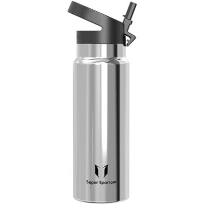 Super Sparrow Edelstahl Trinkflasche 1L Thermosflasche mit Strohhalm Deckel Super Sparrow Edelstahl Trinkflasche 1L Thermosflasche mit Strohhalm Deckel