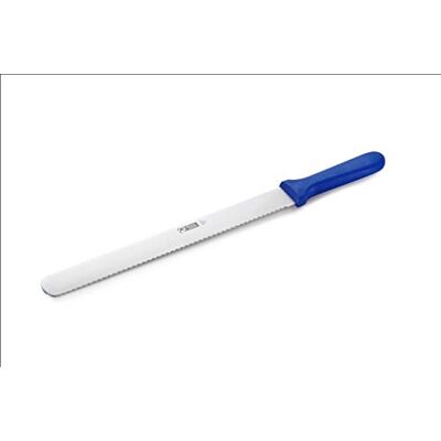 Thermohauser Bäckermesser (Stahl, rostfrei), einseitiger Wellenschliff, mit blauem Kunststoffgriff, Klinge: 31 cm, Blauer Griff Thermohauser Bäckermesser (Stahl, rostfrei), einseitiger Wellenschliff, mit blauem Kunststoffgriff, Klinge: 31 cm, Blauer Griff