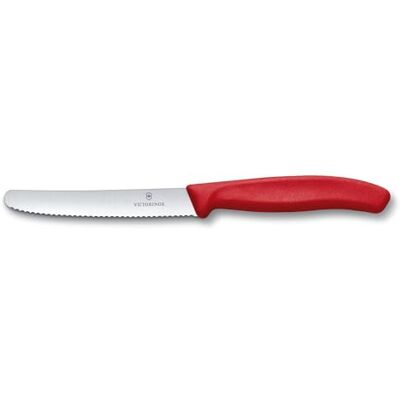 Victorinox Swiss Classic Gemüsemesser-Set, 2-teilig, Inkl. Tomatenmesser Wellenschliff und Sparschäler, Scharfe Klinge, Spülmaschinengeeignet, rot Victorinox Swiss Classic Gemüsemesser-Set, 2-teilig, Inkl. Tomatenmesser Wellenschliff und Sparschäler, Scharfe Klinge, Spülmaschinengeeignet, rot