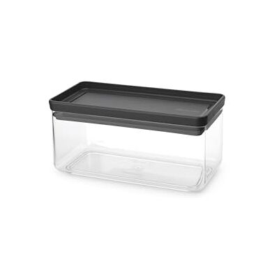Brabantia TASTY+ Stapelbarer Behälter Luftdichte Vorratsdose mit Silikondichtung für die Küche Gefäß für trockene und feuchte Lebensmittel, Zucker, Mehl 1,5 l Fassungsvermögen Dark Grey Brabantia TASTY+ Stapelbarer Behälter Luftdichte Vorratsdose mit Silikondichtung für die Küche Gefäß für trockene und feuchte Lebensmittel, Zucker, Mehl 1,5 l Fassungsvermögen Dark Grey