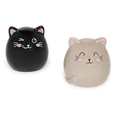 LEGAMI Salz- und Pfefferset aus Keramik, Kitty-Thema, Handbemalt LEGAMI Salz- und Pfefferset aus Keramik, Kitty-Thema, Handbemalt