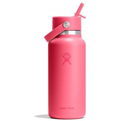 Hydro Flask – Wide Flex Straw Cap 946 ml (32 oz) Flasche – Edelstahl, auslaufsicherer Strohhalm, spülmaschinenfest – Isoliert, 24 Std. kalt – Weithals, eiswürfelfreundlich – Popstar Pink Hydro Flask – Wide Flex Straw Cap 946 ml (32 oz) Flasche – Edelstahl, auslaufsicherer Strohhalm, spülmaschinenfest – Isoliert, 24 Std. kalt – Weithals, eiswürfelfreundlich – Popstar Pink
