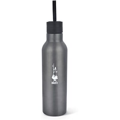 Bialetti To Go Thermoflasche, doppelwandig, hält 12 h heiß und 24 h kalt, Stahl, 750 ml Fassungsvermögen, Grau, Dunkelgrau Bialetti To Go Thermoflasche, doppelwandig, hält 12 h heiß und 24 h kalt, Stahl, 750 ml Fassungsvermögen, Grau, Dunkelgrau
