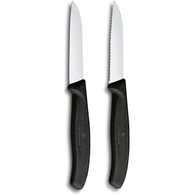 Victorinox Modell 6.7493.2 Schwarzes Küchenmesser-Set - Vielseitig, Scharf & Schweizer Handwerkskunst Victorinox Modell 6.7493.2 Schwarzes Küchenmesser-Set - Vielseitig, Scharf & Schweizer Handwerkskunst