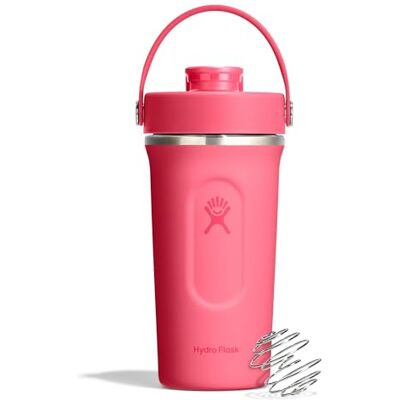 Hydro Flask Insulated Stainless Steel Shaker Bottle 710 ml (24 oz) -Auslaufsicherer Klapp-Trinkaufsatz – Für Proteinshakes & Supplements–Schneebesen-Kugel–Hält Getränke 24 Stunden kalt-Popstar Pink Hydro Flask Insulated Stainless Steel Shaker Bottle 710 ml (24 oz) -Auslaufsicherer Klapp-Trinkaufsatz – Für Proteinshakes & Supplements–Schneebesen-Kugel–Hält Getränke 24 Stunden kalt-Popstar Pink