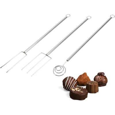 Westmark Schokoladentauchgabel-Set, 3-tlg. – Pralinenbesteck für DIY Schokoladen-Pralinen, Spiralgabel und 2 Gabeln zum Aufnehmen, Festhalten und Ablegen – Edelstahl, Stahl Westmark Schokoladentauchgabel-Set, 3-tlg. – Pralinenbesteck für DIY Schokoladen-Pralinen, Spiralgabel und 2 Gabeln zum Aufnehmen, Festhalten und Ablegen – Edelstahl, Stahl