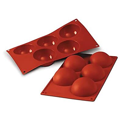 silikomart SF001 Silikonform für Monoportionen SEMISFERA, antihaftbeschichtet, 5 Kavitäten, Packung mit 1 Kuchenform, Ø 80, h 40 mm, Made in Italy silikomart SF001 Silikonform für Monoportionen SEMISFERA, antihaftbeschichtet, 5 Kavitäten, Packung mit 1 Kuchenform, Ø 80, h 40 mm, Made in Italy