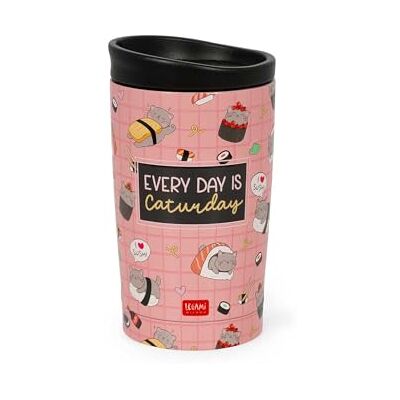 LEGAMI Thermobecher Hot&Cold Vacuum Tumbler, Sushi Cat, luftdichter Verschluss, aus Edelstahl, Fassungsvermögen 275 ml, für alle Arten von Getränken LEGAMI Thermobecher Hot&Cold Vacuum Tumbler, Sushi Cat, luftdichter Verschluss, aus Edelstahl, Fassungsvermögen 275 ml, für alle Arten von Getränken