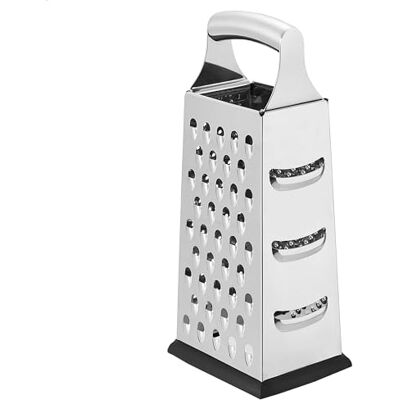 Amazon Basics Robuste Edelstahl Quadratisch Käsereibe, mit rutschfestem Boden, 22,9 cm, Schwarz Amazon Basics Robuste Edelstahl Quadratisch Käsereibe, mit rutschfestem Boden, 22,9 cm, Schwarz