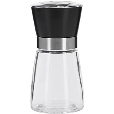 Westmark Gewürzmühle, Mit Keramikmahlwerk, Stufenlose Regulierung, Glas/Kunststoff, 63542260 Schwarz/Transparent, Blacky, 1 Stück Westmark Gewürzmühle, Mit Keramikmahlwerk, Stufenlose Regulierung, Glas/Kunststoff, 63542260 Schwarz/Transparent, Blacky, 1 Stück