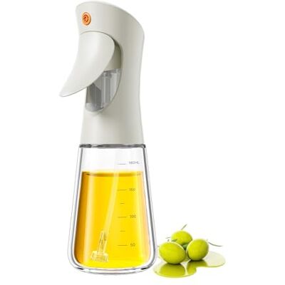 Ibergrif Ölspender 180ml – Glasflasche für Airfryer & Küche, Präzise 1g-Dosierung pro Stoß, Borosilikatglas, BPA-frei, Anti-Tropf, Weiß, M528W Ibergrif Ölspender 180ml – Glasflasche für Airfryer & Küche, Präzise 1g-Dosierung pro Stoß, Borosilikatglas, BPA-frei, Anti-Tropf, Weiß, M528W