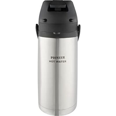 Pioneer 1,9 l Edelstahl-Hebel-Thermoskanne, auslaufsichere Flasche für heiße und kalte Getränke, einfacher Pump-Getränkespender für Veranstaltungen mit Wasser-Etikett Pioneer 1,9 l Edelstahl-Hebel-Thermoskanne, auslaufsichere Flasche für heiße und kalte Getränke, einfacher Pump-Getränkespender für Veranstaltungen mit Wasser-Etikett