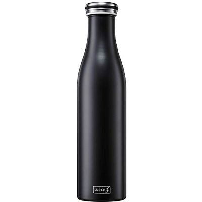 Lurch 240928 Isolierflasche / Thermoflasche für heiße und kalte Getränke aus doppelwandigem Edelstahl, 0,75l, Mattschwarz Lurch 240928 Isolierflasche / Thermoflasche für heiße und kalte Getränke aus doppelwandigem Edelstahl, 0,75l, Mattschwarz
