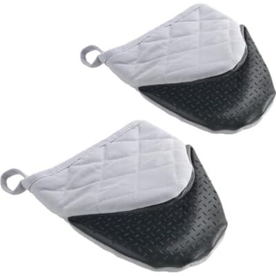Metaltex 1 Paar Ofenhandschuhe, Anti-Rutsch Backofenhandschuhe Baumwolle 14 cm, Grau Metaltex 1 Paar Ofenhandschuhe, Anti-Rutsch Backofenhandschuhe Baumwolle 14 cm, Grau