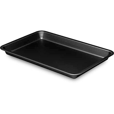 Formegolose Kollektion, rechteckiges Backblech 31 x 20,5 cm aus Stahl mit Antihaftbeschichtung, Farbe Schwarz Formegolose Kollektion, rechteckiges Backblech 31 x 20,5 cm aus Stahl mit Antihaftbeschichtung, Farbe Schwarz
