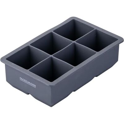 FACKELMANN Eiswürfelformer Silikon XXL – 6 Eiswürfel-Formen, flexibel & Spülmaschinengeeignet – Aschgrau, 15 x 9,5 x 4,5 cm, für Cocktails & Getränke FACKELMANN Eiswürfelformer Silikon XXL – 6 Eiswürfel-Formen, flexibel & Spülmaschinengeeignet – Aschgrau, 15 x 9,5 x 4,5 cm, für Cocktails & Getränke