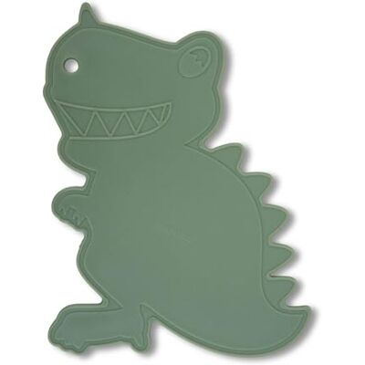FACKELMANN Schneidebrett Dino, graugrün, mit Saftrille – optimal für Küche und Haushalt, 23 x 23 x 5 cm, spülmaschinengeeignet, Grün FACKELMANN Schneidebrett Dino, graugrün, mit Saftrille – optimal für Küche und Haushalt, 23 x 23 x 5 cm, spülmaschinengeeignet, Grün