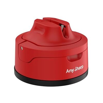 AnySharp Evo Messerschärfer & Messerschleifer mit verstärktem PowerGrip Saugnapf, Wolframkarbid-Schärfsystem mit Metall-Auffangbehälter, für Küchenmesser, Wellenschliff & gehärteten Stahl AnySharp Evo Messerschärfer & Messerschleifer mit verstärktem PowerGrip Saugnapf, Wolframkarbid-Schärfsystem mit Metall-Auffangbehälter, für Küchenmesser, Wellenschliff & gehärteten Stahl