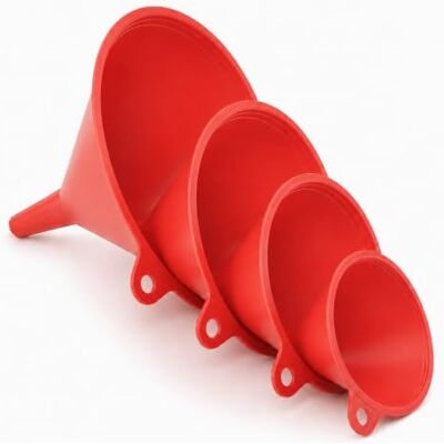 Motswedi Universal Trichter Set, 4-teilig, Trichter Küche zum Befüllen von Flaschen und Behältern, Kunststoff, Robuste Einfülltrichter, für Flüssigkeiten und trocken, für Küche, Auto, Werkstatt, Rot Motswedi Universal Trichter Set, 4-teilig, Trichter Küche zum Befüllen von Flaschen und Behältern, Kunststoff, Robuste Einfülltrichter, für Flüssigkeiten und trocken, für Küche, Auto, Werkstatt, Rot