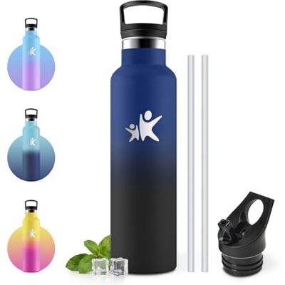 JAPORIA Thermosflasche 750ml, Kohlensäure Geeignet, Trinkflasche Edelstahl mit Strohhalm, BPA-frei, Auslaufsicher, für Büro, Camping, Fahrrad JAPORIA Thermosflasche 750ml, Kohlensäure Geeignet, Trinkflasche Edelstahl mit Strohhalm, BPA-frei, Auslaufsicher, für Büro, Camping, Fahrrad