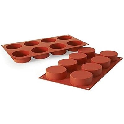 silikomart SF119 Silikonform für Monoportionen ZYLINDER, Antihaft, 8 Kavitäten, Packung mit 1 Kuchenform, Ø 63 h 40 mm Volumen 8 x 123 ml Tot. 984 ml silikomart SF119 Silikonform für Monoportionen ZYLINDER, Antihaft, 8 Kavitäten, Packung mit 1 Kuchenform, Ø 63 h 40 mm Volumen 8 x 123 ml Tot. 984 ml