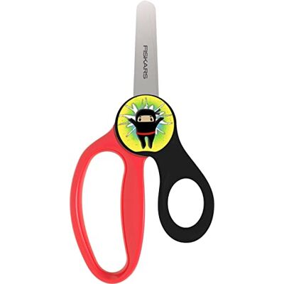 Fiskars Kinderschere mit Ninja-Wackelbild, Ab 6 Jahren, Länge: 13 cm, Für Rechts- und Linkshänder, Metall-Klinge/Kunststoff-Griffe, Schwarz/Rot, Magic Morph, 1064075 Fiskars Kinderschere mit Ninja-Wackelbild, Ab 6 Jahren, Länge: 13 cm, Für Rechts- und Linkshänder, Metall-Klinge/Kunststoff-Griffe, Schwarz/Rot, Magic Morph, 1064075