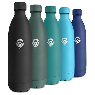 KollyKolla Edelstahl Trinkflasche 1L, Vakuum Isolierflasche, Trinkflasche Isoliert BPA-frei, Thermosflasche Auslaufsicher, Wasserflasche für Laufen, Fahrrad, Erwachsene, Fitness, Radfahren, Schule, Sprudel KollyKolla Edelstahl Trinkflasche 1L, Vakuum Isolierflasche, Trinkflasche Isoliert BPA-frei, Thermosflasche Auslaufsicher, Wasserflasche für Laufen, Fahrrad, Erwachsene, Fitness, Radfahren, Schule, Sprudel