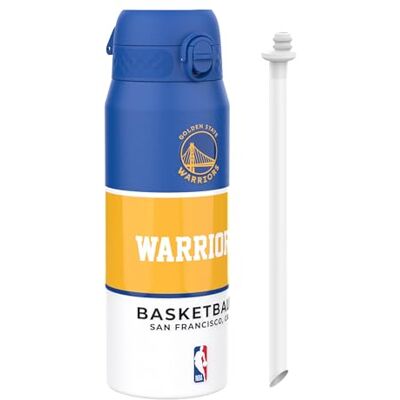 ion8 NBA Golden State Warriors Trinkflasche Mit Herausnehmbarem Strohhalm, 750ml/24oz, Auslaufsichere Isolierflasche, Leicht Zu Öffnen, Sicherer Verschluss, Spülmaschinenfest, Klappdeckel, Metallflasche ion8 NBA Golden State Warriors Trinkflasche Mit Herausnehmbarem Strohhalm, 750ml/24oz, Auslaufsichere Isolierflasche, Leicht Zu Öffnen, Sicherer Verschluss, Spülmaschinenfest, Klappdeckel, Metallflasche