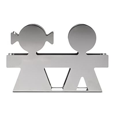 Alessi "GIROTONDO" Briefhalter aus Edelstahl, Silber, 21 x 17 x 25 cm Alessi "GIROTONDO" Briefhalter aus Edelstahl, Silber, 21 x 17 x 25 cm