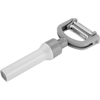 ZWILLING Z-Cut 5-in-1 Sparschäler, Länge: 19 cm, Für Links- und Rechtshänder geeignet, Rostfreier Edelstahl und Kunststoff, Grau ZWILLING Z-Cut 5-in-1 Sparschäler, Länge: 19 cm, Für Links- und Rechtshänder geeignet, Rostfreier Edelstahl und Kunststoff, Grau