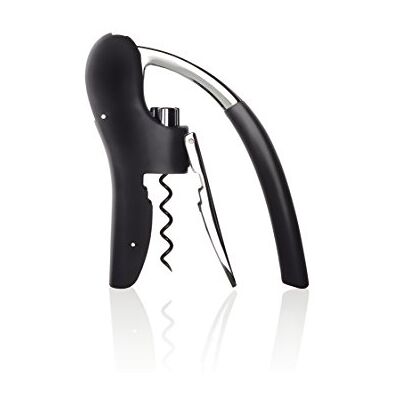 blomus -LEVERMAN PRO- Korkenzieher-Set aus verchromtem Stahl, automatischer Weinflaschenöffner mit Spiralschraube, exklusive Optik, einfache Handhabung (H / B / T: 14,5 x 14 x 3 cm, Schwarz, 63598) blomus -LEVERMAN PRO- Korkenzieher-Set aus verchromtem Stahl, automatischer Weinflaschenöffner mit Spiralschraube, exklusive Optik, einfache Handhabung (H / B / T: 14,5 x 14 x 3 cm, Schwarz, 63598)