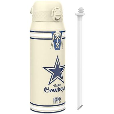 ion8 NFL Dallas Cowboys Trinkflasche Mit Herausnehmbarem Strohhalm, 750ml/24oz, Auslaufsichere Isolierflasche, Leicht Zu Öffnen, Sicherer Verschluss, Spülmaschinenfest, Klappdeckel, Metallflasche ion8 NFL Dallas Cowboys Trinkflasche Mit Herausnehmbarem Strohhalm, 750ml/24oz, Auslaufsichere Isolierflasche, Leicht Zu Öffnen, Sicherer Verschluss, Spülmaschinenfest, Klappdeckel, Metallflasche