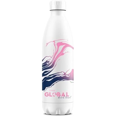 BWT Climate Bottle "Think Global Drink Local" Farbe: Weiß Wasserflasche Sport Trinkflasche Flasche aus Metall Thermosflasche 500ml aus Edelstahl auslaufsicherer Drehverschluss BWT Climate Bottle "Think Global Drink Local" Farbe: Weiß Wasserflasche Sport Trinkflasche Flasche aus Metall Thermosflasche 500ml aus Edelstahl auslaufsicherer Drehverschluss