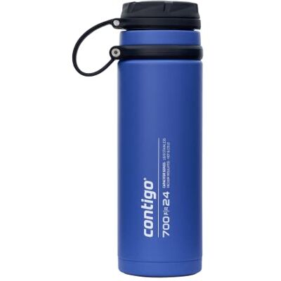 Contigo Fuse Edelstahl Iso-Trinkflasche große BPA-freie Wasserflasche hält Getränke bis zu 30h kühl Ideal für Schule, Arbeit, Sport Bluecorn 700 ml Contigo Fuse Edelstahl Iso-Trinkflasche große BPA-freie Wasserflasche hält Getränke bis zu 30h kühl Ideal für Schule, Arbeit, Sport Bluecorn 700 ml