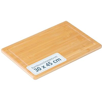 Relaxdays Schneidebrett mit Saftrille, 30 x 45 cm, hygienisches Bambusbrett, Küche, rutschfestes Servierbrett, Natur Relaxdays Schneidebrett mit Saftrille, 30 x 45 cm, hygienisches Bambusbrett, Küche, rutschfestes Servierbrett, Natur