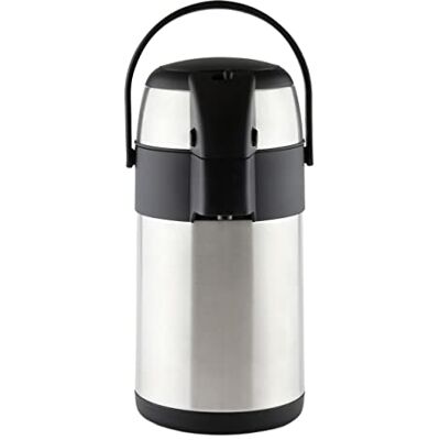 Pioneer 2,2 l Edelstahl-Push-Pump-Airpot, auslaufsichere Flasche für heiße und kalte Getränke, einfacher Pump-Getränkespender für Veranstaltungen, Satinierung Pioneer 2,2 l Edelstahl-Push-Pump-Airpot, auslaufsichere Flasche für heiße und kalte Getränke, einfacher Pump-Getränkespender für Veranstaltungen, Satinierung