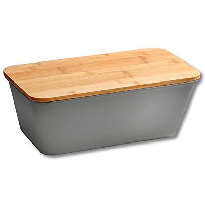 Kesper Brotbox, Material: Kunststoff, Bambus, Maße: B: 35 x H: 14 x T: 20 cm, Farbe: Grau, Braun 58491 Kesper Brotbox, Material: Kunststoff, Bambus, Maße: B: 35 x H: 14 x T: 20 cm, Farbe: Grau, Braun 58491