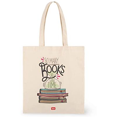 LEGAMI Baumwolltasche, Innentasche, mit Blas, langer Griff, umweltfreundlich, 38,5 x 42 cm, Thema Booklover, Booklover, Taglia unica, Utility LEGAMI Baumwolltasche, Innentasche, mit Blas, langer Griff, umweltfreundlich, 38,5 x 42 cm, Thema Booklover, Booklover, Taglia unica, Utility