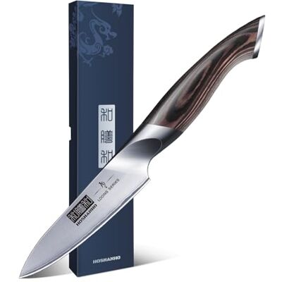 HOSHANHO 10cm Schälmesser, Profi Obstmesser und Gemüsemesser, Küchenmesser Klein Hochwertigem Edelstahl, Ergonomischer Griff mit scharfer Klinge HOSHANHO 10cm Schälmesser, Profi Obstmesser und Gemüsemesser, Küchenmesser Klein Hochwertigem Edelstahl, Ergonomischer Griff mit scharfer Klinge