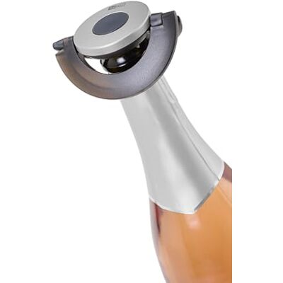 AdHoc dichter Sektflaschenverschluss GUSTO, Schwarz/Silber, Kunststoff/Silikon, flach Sektverschluss, Luftdichter, auslaufsicher Flaschenverschluss für Sekt, Champagner und Prosecco, Geschenkbox AdHoc dichter Sektflaschenverschluss GUSTO, Schwarz/Silber, Kunststoff/Silikon, flach Sektverschluss, Luftdichter, auslaufsicher Flaschenverschluss für Sekt, Champagner und Prosecco, Geschenkbox