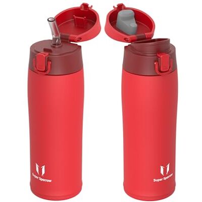 Super Sparrow Edelstahl Trinkflasche kinder 500ml Thermosflasche 2 Deckel Super Sparrow Edelstahl Trinkflasche kinder 500ml Thermosflasche 2 Deckel