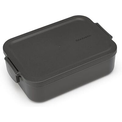 Brabantia Make & Take Brotdose Medium Platz für Sandwiches Deckel mit Klickverschluss Gefriergeeignet Spülmaschinen- & Mikrowellenfest Dark Grey 20 x 13,5 x 5,5 cm Brabantia Make & Take Brotdose Medium Platz für Sandwiches Deckel mit Klickverschluss Gefriergeeignet Spülmaschinen- & Mikrowellenfest Dark Grey 20 x 13,5 x 5,5 cm