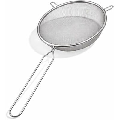 PARENCE .- Feinmaschiges Sieb Küchensieb mit 21cm Durchmesser nicht spülmaschinenfest 35x21cm, vielseitig, effizient, Argenté PARENCE .- Feinmaschiges Sieb Küchensieb mit 21cm Durchmesser nicht spülmaschinenfest 35x21cm, vielseitig, effizient, Argenté
